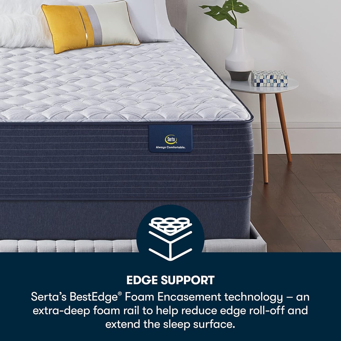 NEW - Serta - 13" Clarks Hill Elite Extra Firm King Mattress, Comfortable, Cooling, Supportive, CertiPur-US Certified, White/Blue - Retail $899