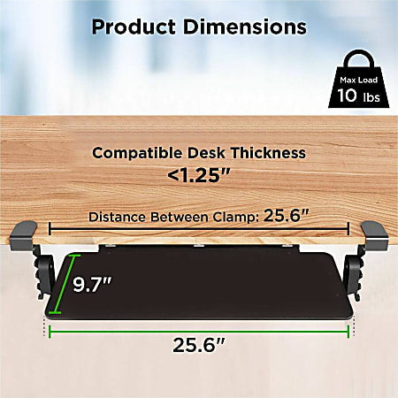 Uncaged Ergonomics KT4 Clamp On Under Desk Computer Keyboard Tray - Retail $70