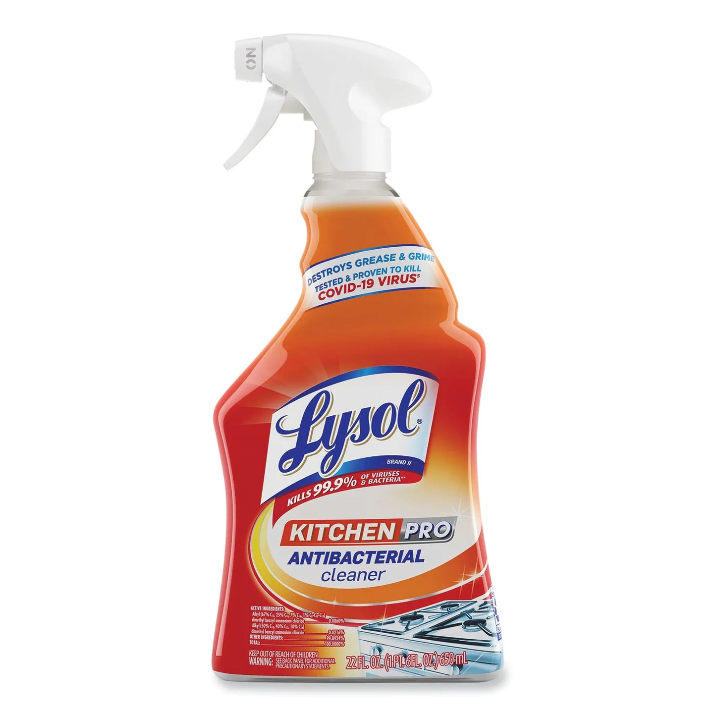 Lysol® Kitchen Pro Antibacterial Cleaner, 22-oz. Spray Bottle (RAC79556EA) - Retail $6