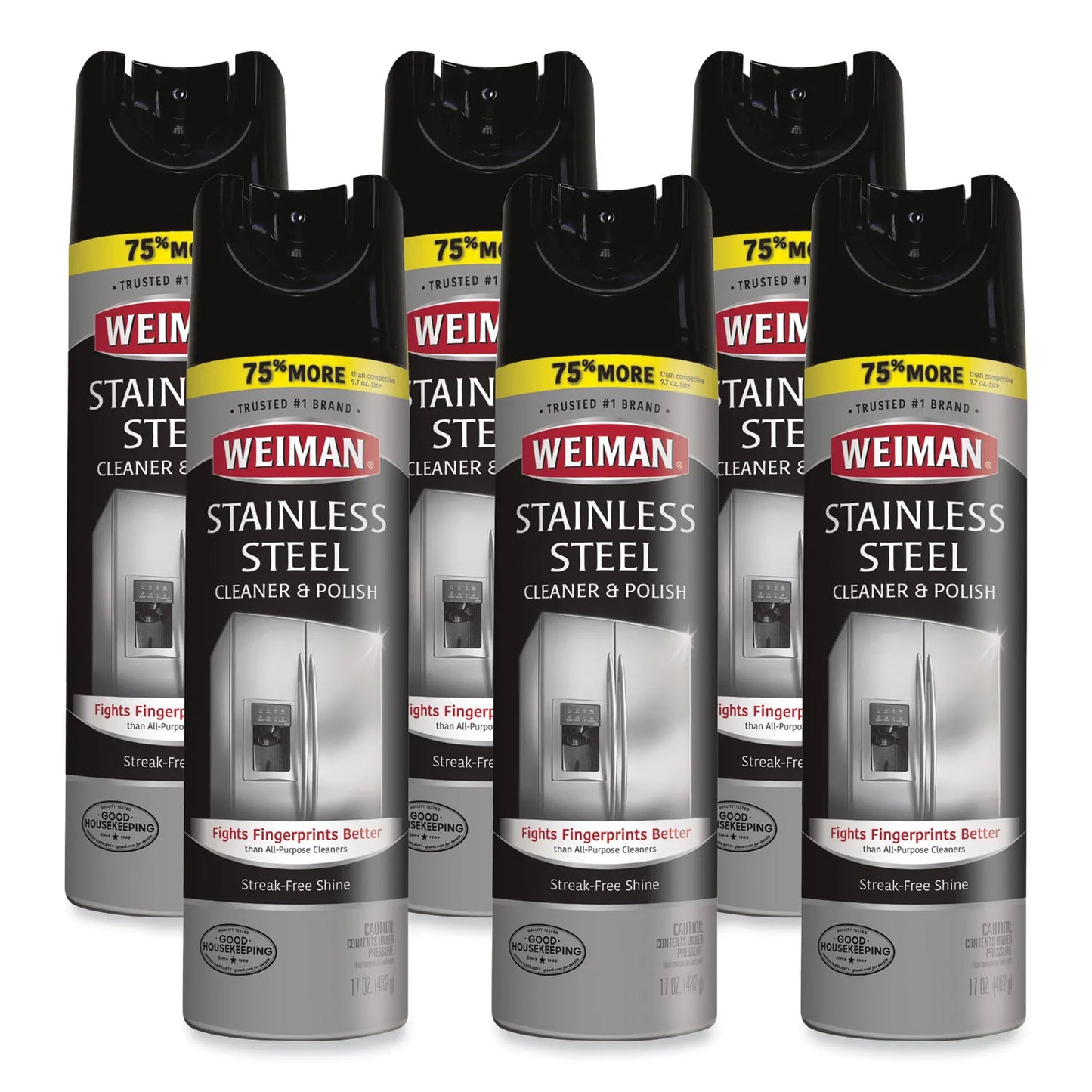 Weiman Stainless Steel Cleaner and Polish, 6 Aerosol Cans (WMN49CT) - Retail $40