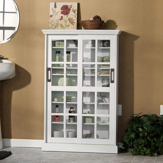 Furniture HotSpot Sliding Door Media Cabinet - White - Retail $249