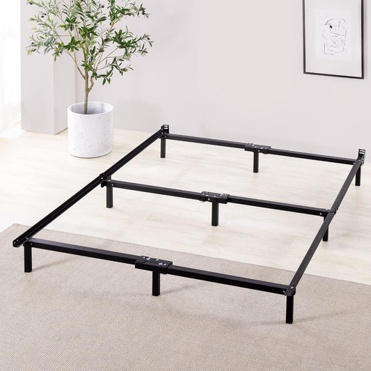 NEW - ZINUS QUEEN Compack Metal Bed Frame, 7 Inch Support for Box Spring and Mattress Set, Black, Queen - Retail $55