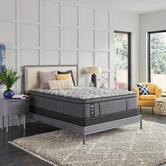 Sealy Posturepedic FULL Plus 14" Euro Pillow Top Mattress with Cooling Air Gel Foam, Medium-Firm Memory Foam Mattress with Targeted Body Support - Retail $739