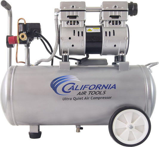 California Air Tools 8010 Steel Tank Air Compressor | Ultra Quiet, Oil-Free, 1.0 hp, 8 gal - Retail $235