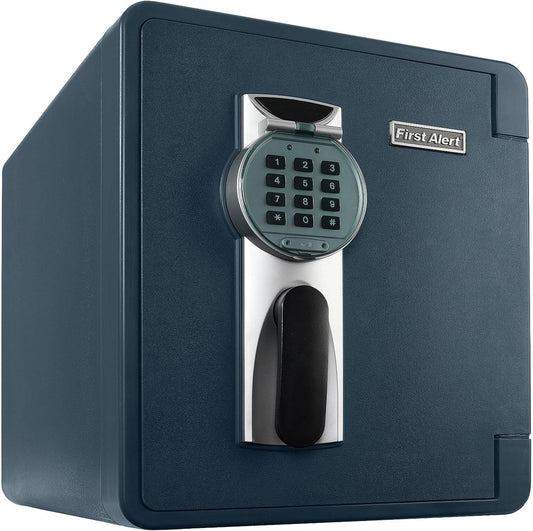 First Alert 2087DF Waterproof 1 Hour Fire Safe with Digital Lock, 0.94 Cubic Foot, Gray - Retail $399