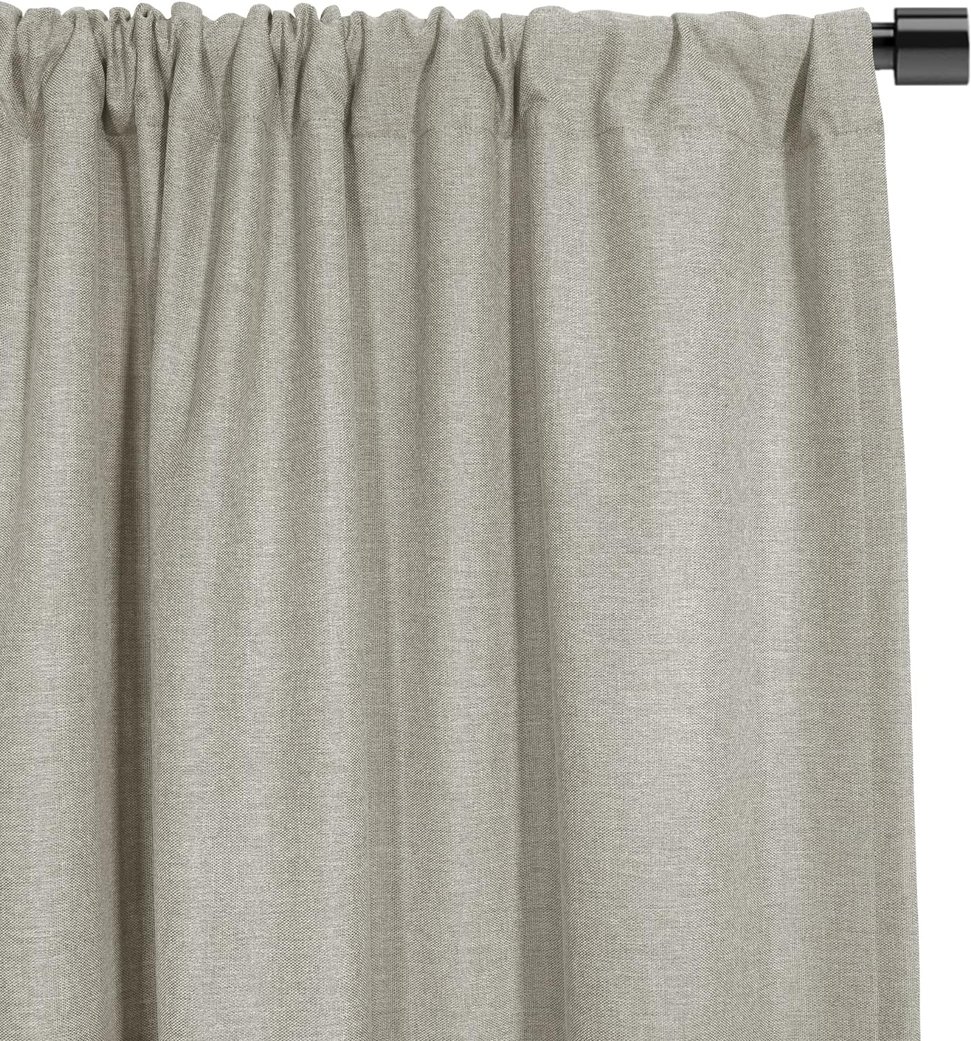 SUN+BLK Bradley Total Blackout Curtain Textured Thermal Insulated 1 Panel with Rod Pocket, Khaki, 52x84, Wide Width - Retail $24