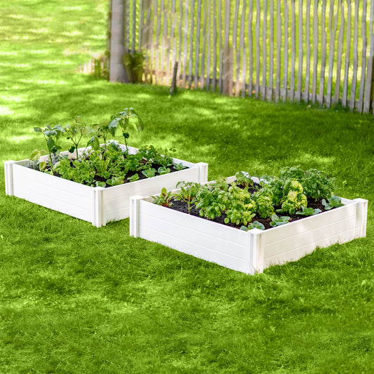 NEW - Vita White Vinyl Raised Garden Bed, 2-pack - Retail $89