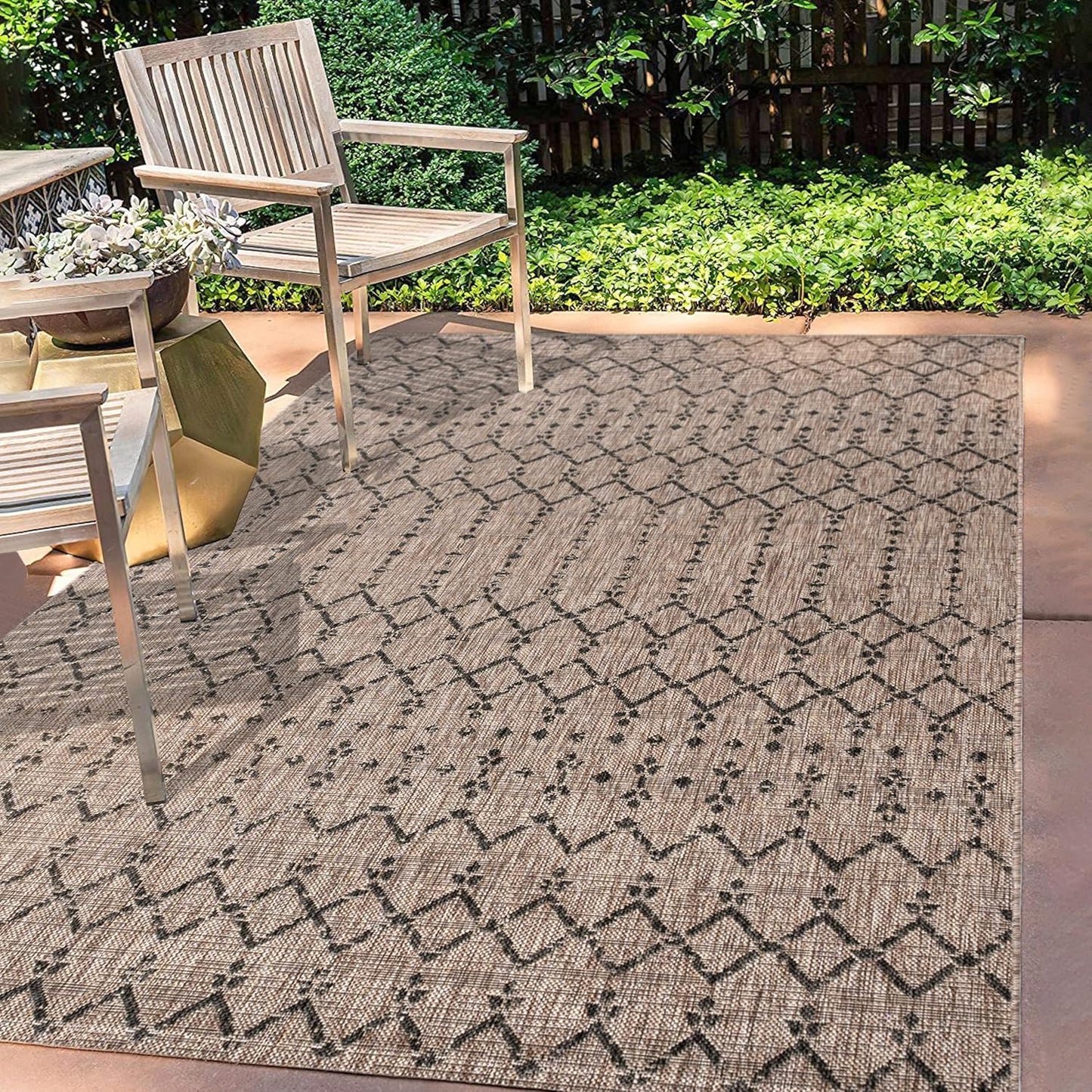 JONATHAN Y , 9 X 12 SMB108D-9 Ourika Moroccan Geometric Textured Weave Indoor Outdoor -Area Rug, Bohemian, Rustic, Scandinavian Easy-Cleaning,Bedroom,Kitchen,Backyard,Patio,Non Shedding, Natural/Black