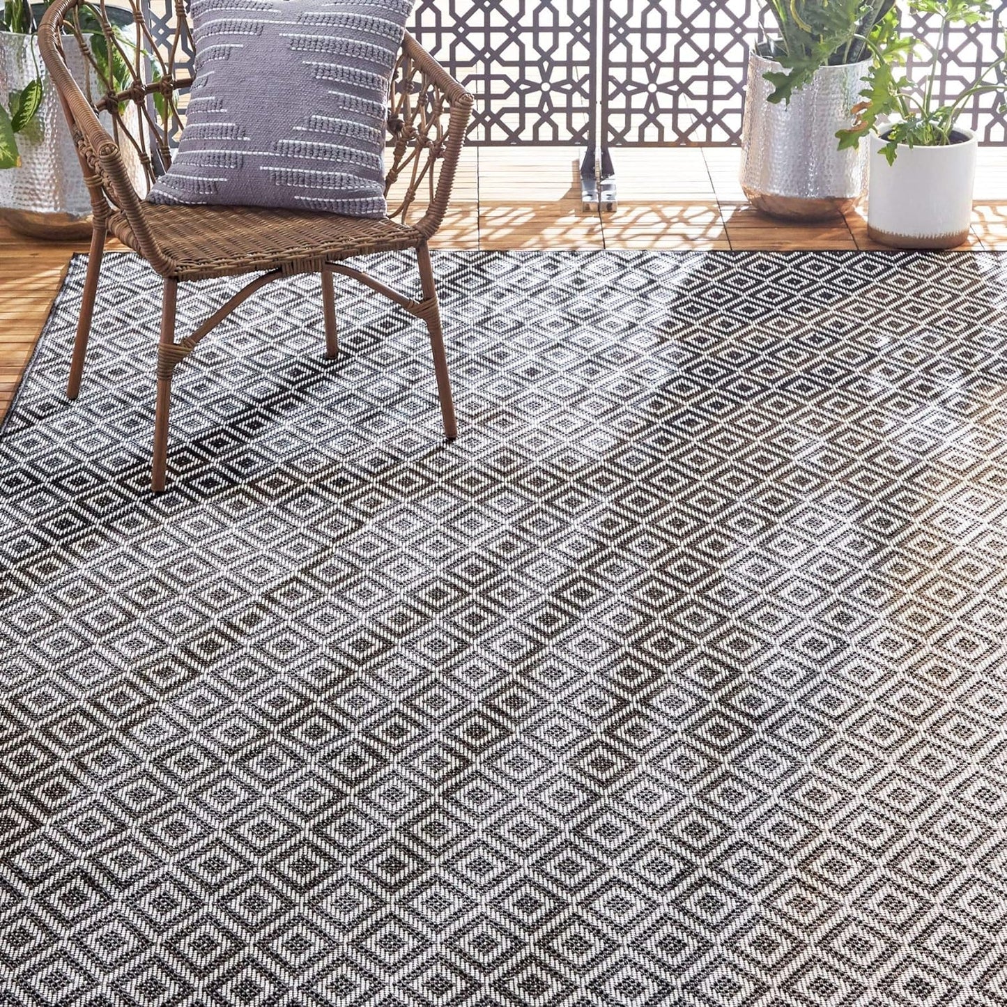 NEW - Home Dynamix Tripoli Lydia 7ft 10in x10ft 2in Indoor/Outdoor Area Rug, Modern Dark Gray, Rectangle - Retail $105