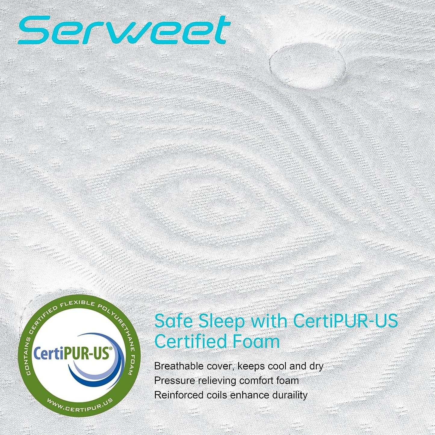 NEW - Serweet 10 Inch Memory Foam Hybrid Queen Mattress, Medium Firm - Retail $242