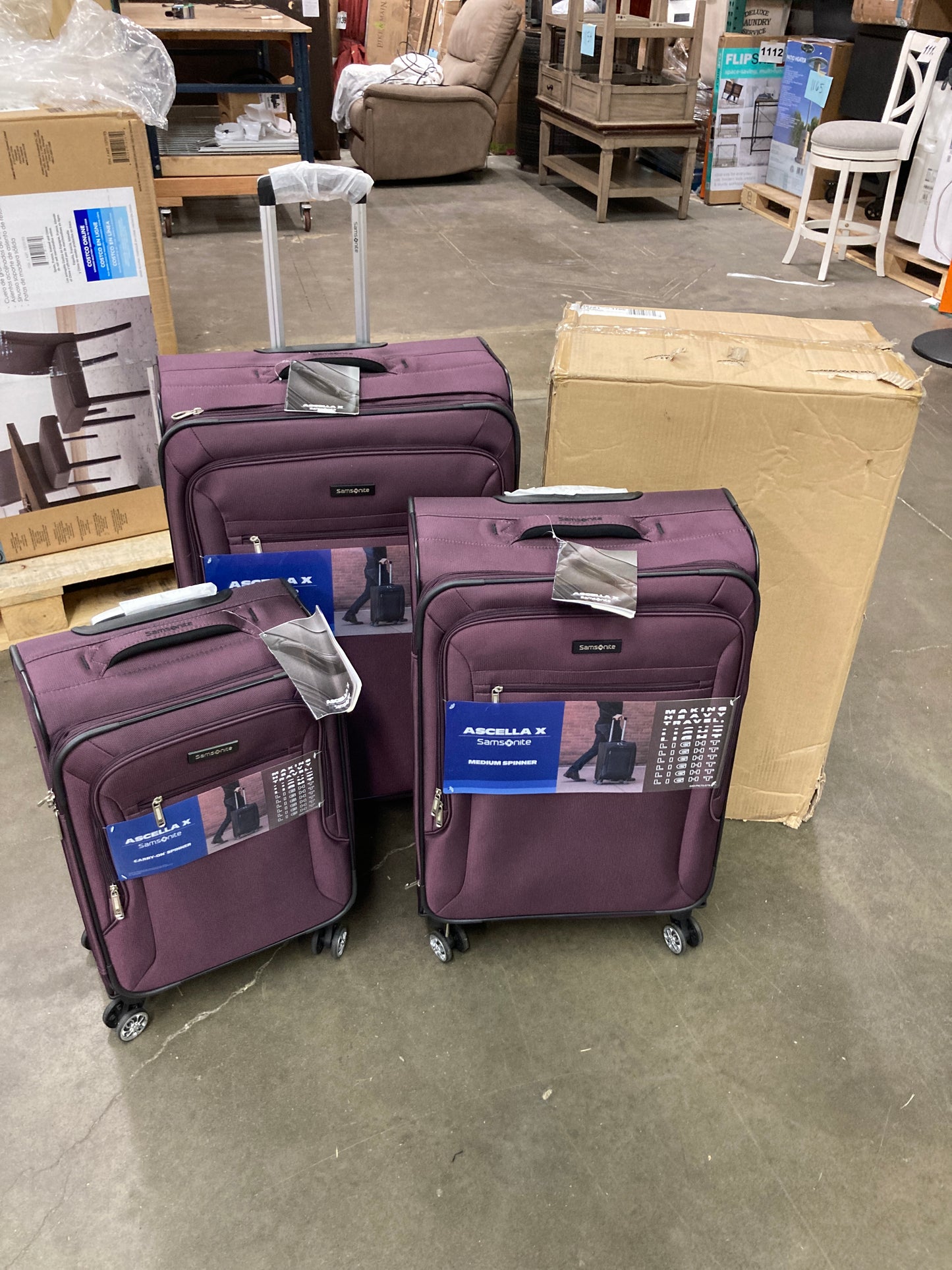 NEW in Box - Samsonite Ascella X Softside Purple 3 Piece Set - Retail $279