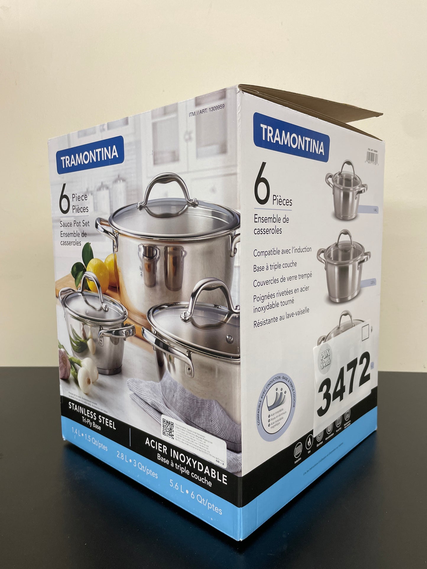 NEW - Tramontina 6-piece Stackable Sauce Pot Set - Retail $69