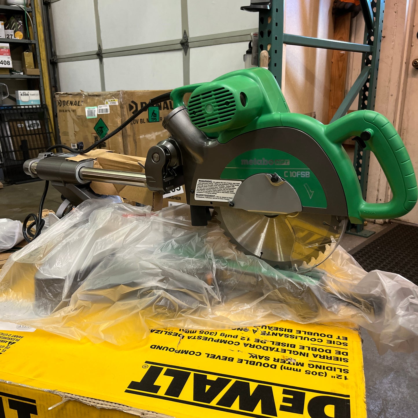 NEW - Metabo HPT 10-Inch Sliding Compound Miter Saw, Double-Bevel, Electronic Speed Control, 12 Amp Motor, Electric Brake, 5-Year Warranty (C10FSBS) - Retail $389