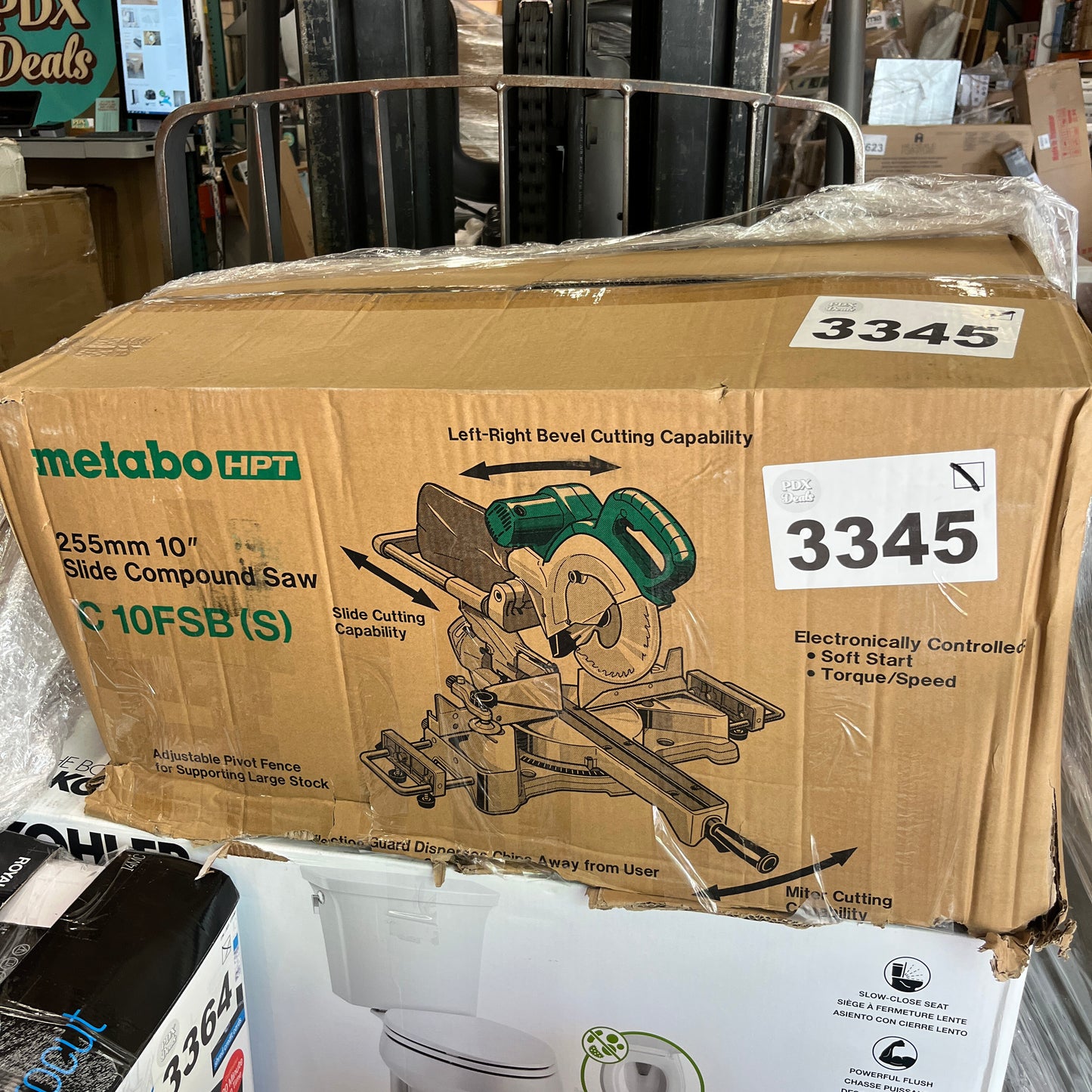 NEW - Metabo HPT 10-Inch Sliding Compound Miter Saw, Double-Bevel, Electronic Speed Control, 12 Amp Motor, Electric Brake, 5-Year Warranty (C10FSBS) - Retail $389