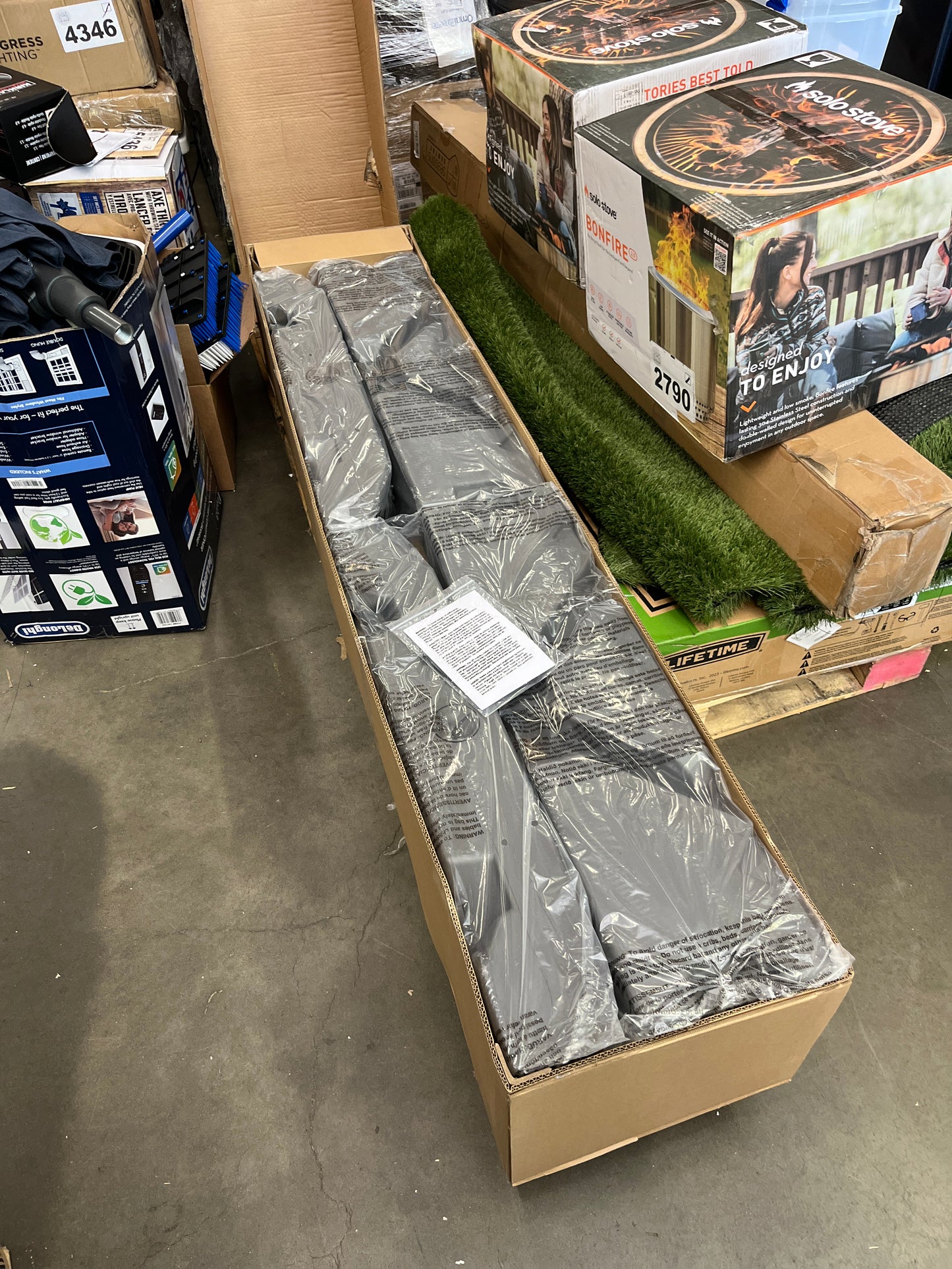 NEW - Seasons Sentry Square Solar LED Cantilever Umbrella - Retail $699