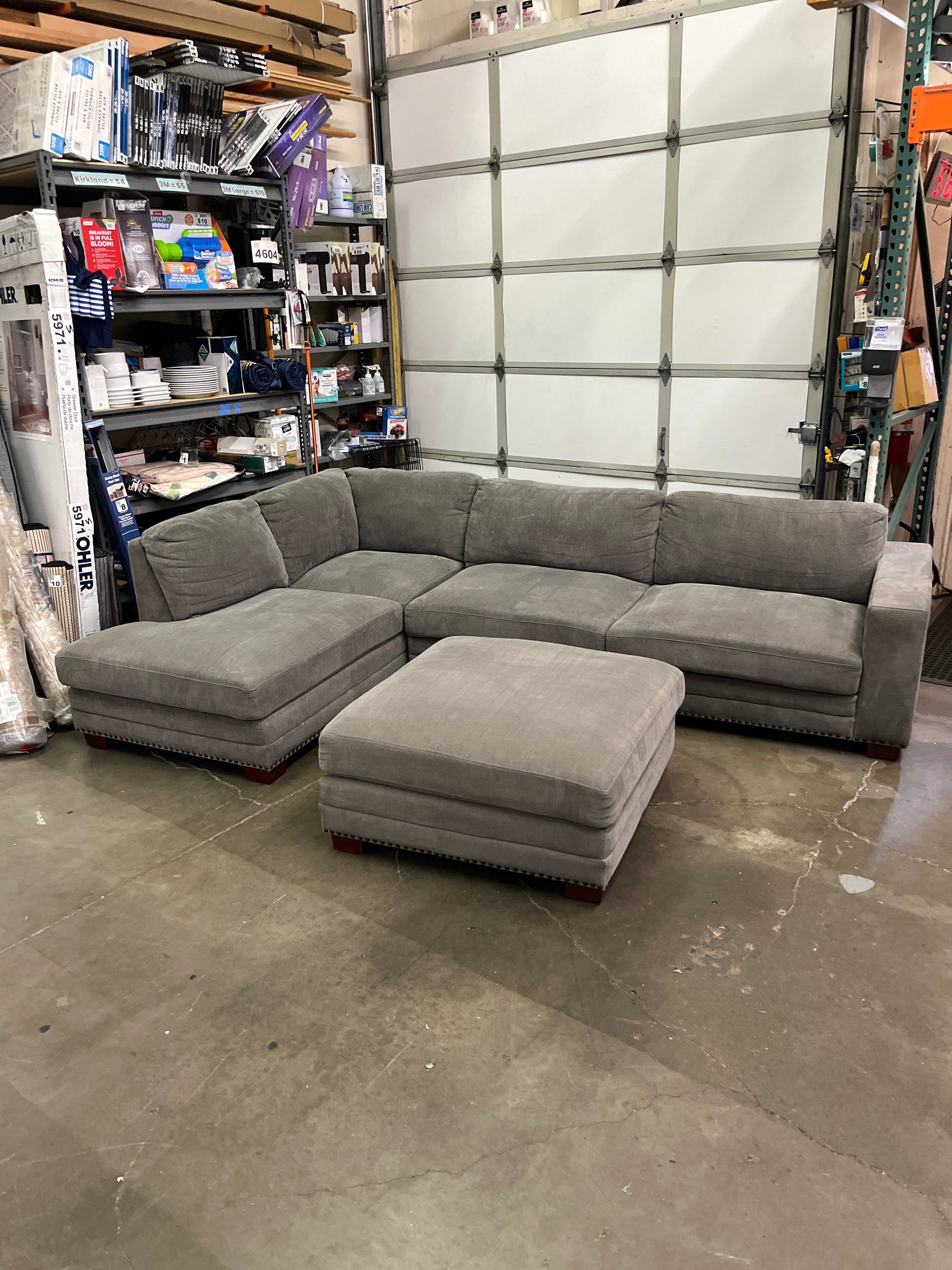 Costco Penelope Fabric Sectional with Ottoman Retail 1999 PDX Deals