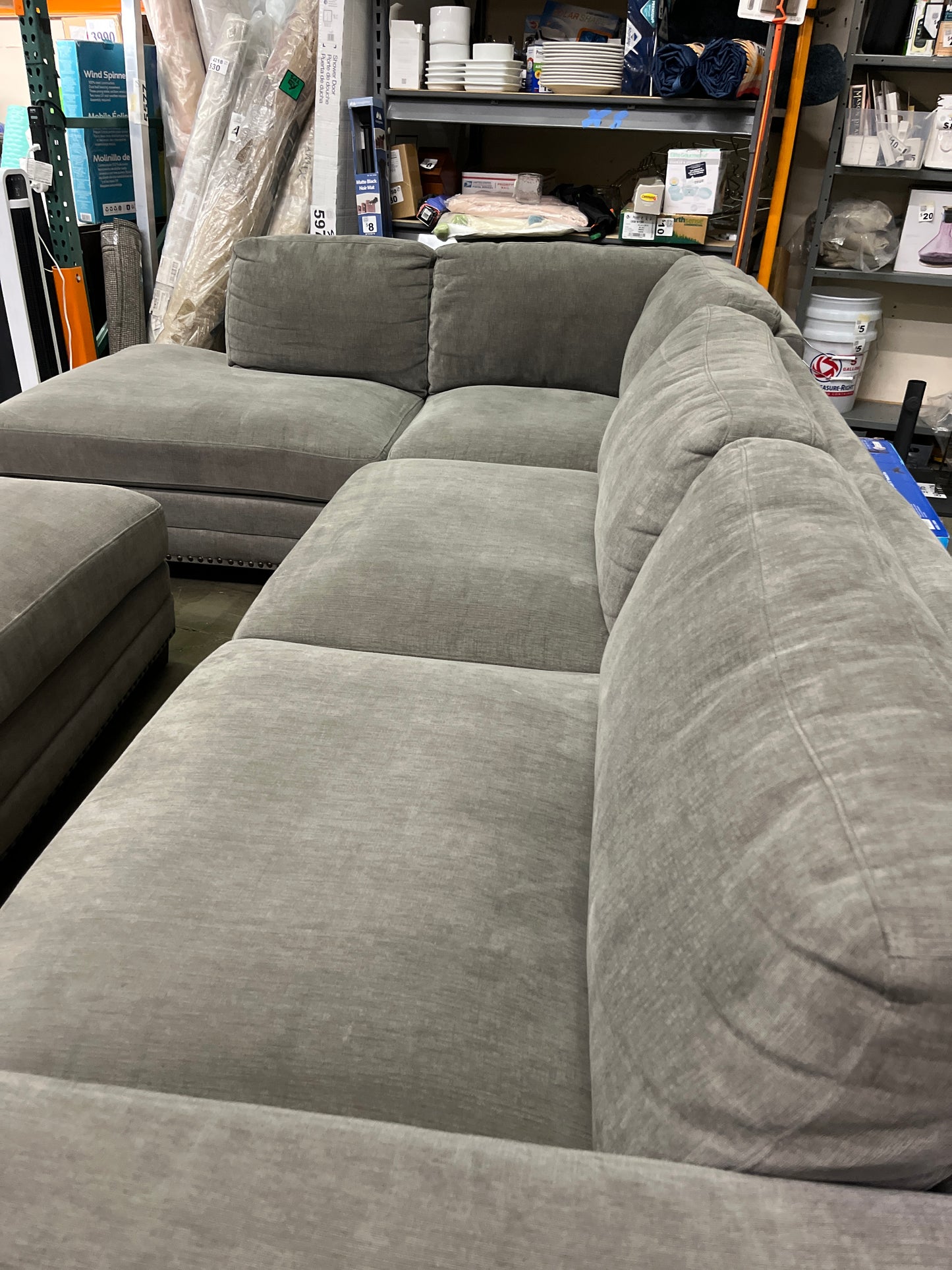 Costco - Penelope Fabric Sectional with Ottoman - Retail $1999