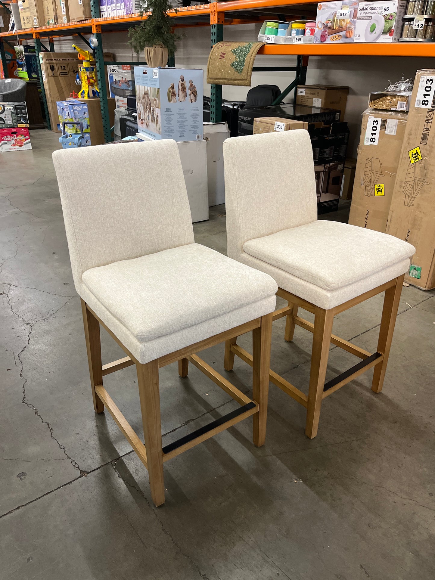 Rylee Fabric Counter Stool, 2-pack - Retail $369