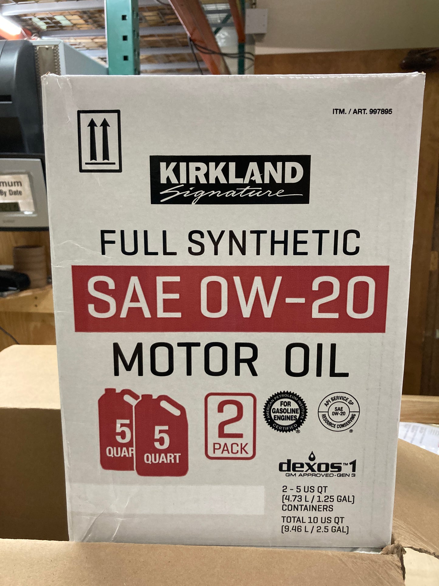 Kirkland Signature 0w-20 Full Synthetic Motor Oil 5-Quart 4-pack - Retail $79