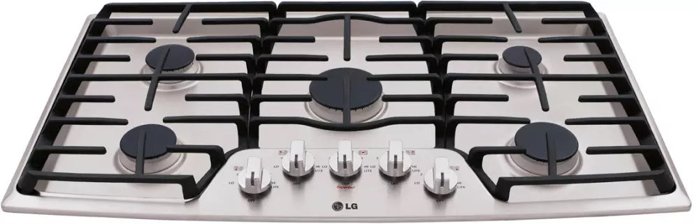 NEW - LG 36 in. Recessed Gas Cooktop in Stainless Steel w/5, Heavy Duty Cast Iron Grates - Retail $1259