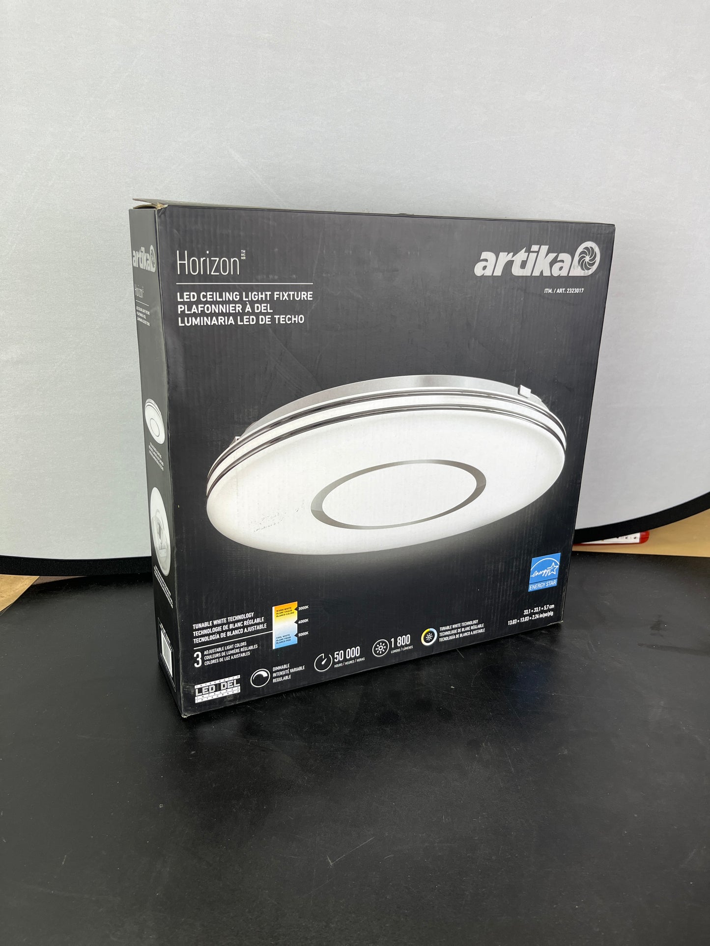 NEW - Costco - Artika Horizon 13" LED Flush Mount with Adjustable Color Temperature - Retail $39