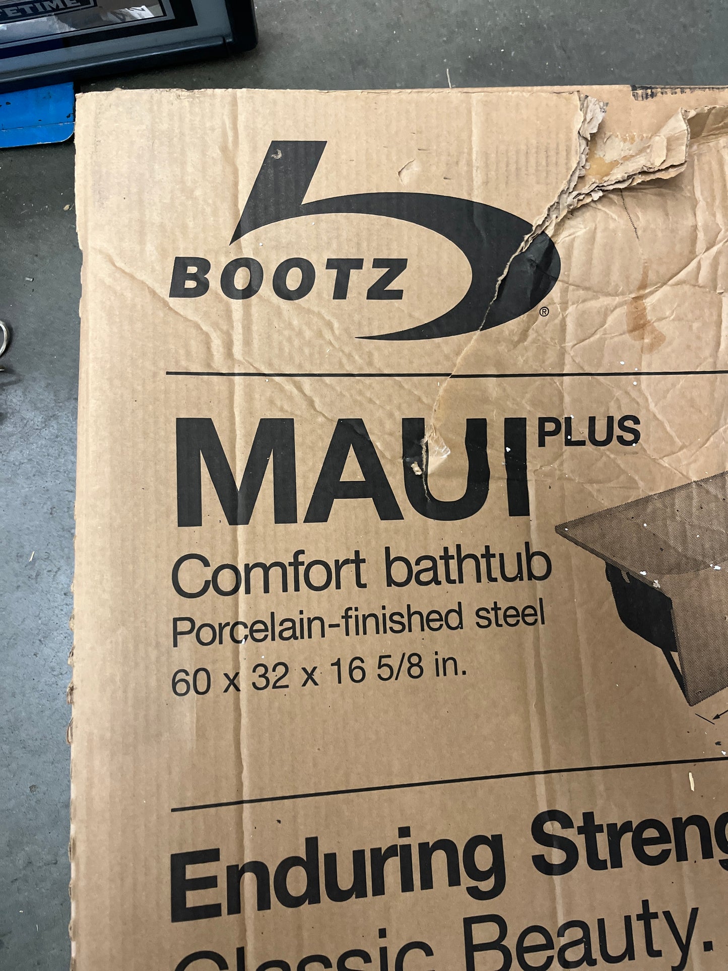 Bootz Industries - Maui Plus 60 in. x 32 in. Soaking Bathtub with Left Drain in White - Retail $384