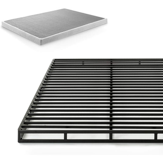 NEW - ZINUS KING Quick Lock Metal Smart Box Spring / 4 Inch Mattress Foundation / Strong Metal Structure / Easy Assembly, King,White - Retail $194