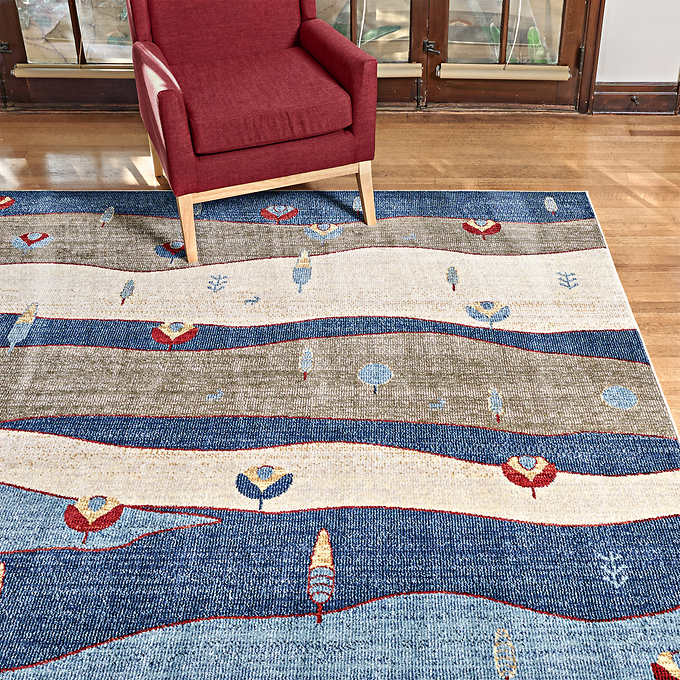 NEW - Costco - Karina Area Rug, Aragod Blue 5' 3" x 7' - Retail $129