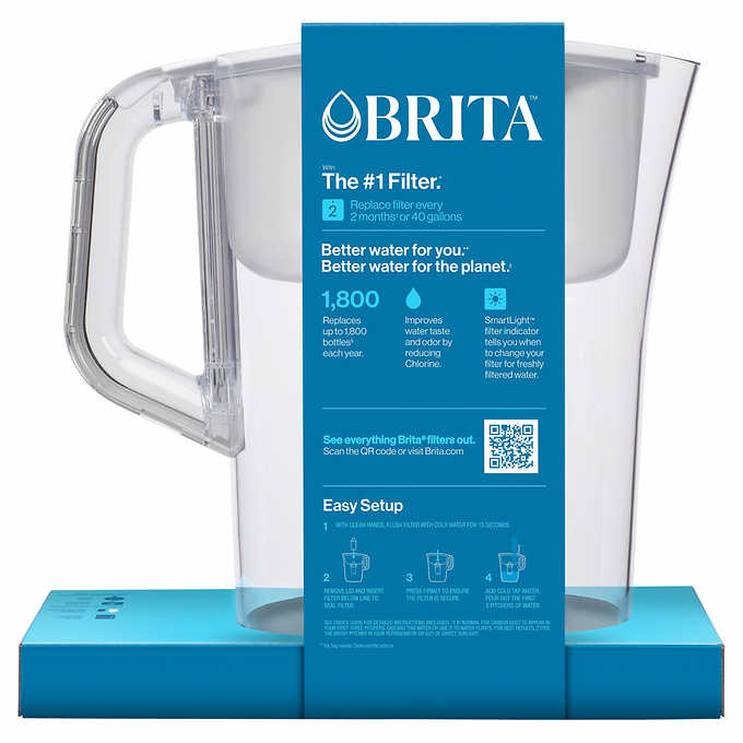 Brita Champlain Water Filter Pitcher, 10 Cup with 2 Filters - Retail $42