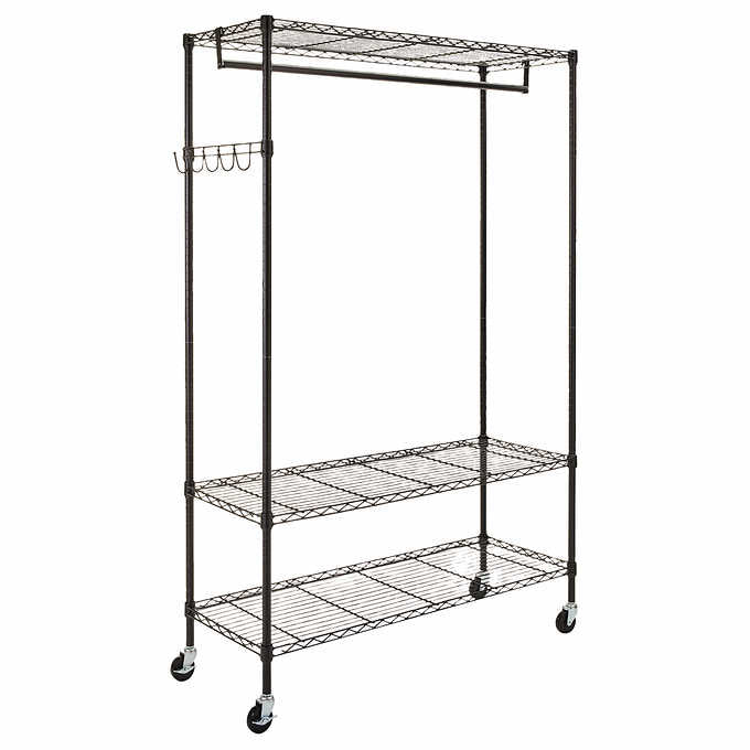 NEW - Alera Black Wire Garment Rack with Casters 48" x 18" x 75" NSF - Retail $139