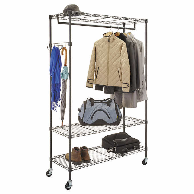 NEW - Alera Black Wire Garment Rack with Casters 48" x 18" x 75" NSF - Retail $139