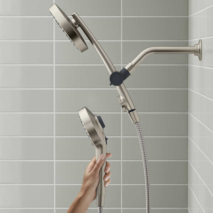 Kohler Prone - Brushed Nickel - 3-in-1 Multifunction Shower Head with PowerSweep - Retail $89