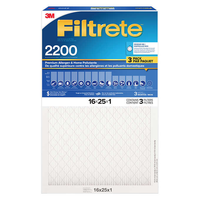 NEW - 3M Filtrete Ultra Allergen 2200 16 x 25 x 1 , 3 PACK - Retail $39