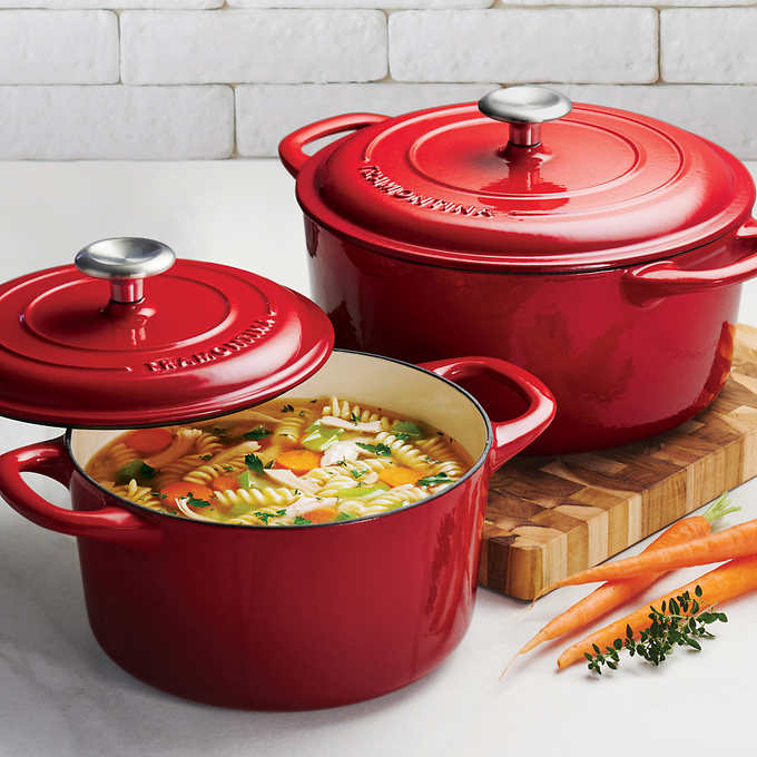 NEW - Costco - Tramontina Enameled Cast Iron Dutch Oven, 2-pack - Retail $69