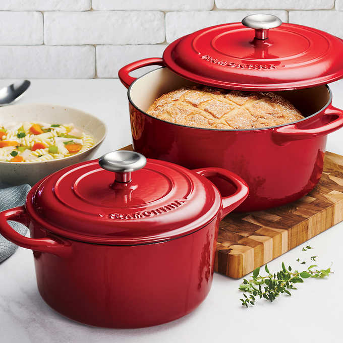 NEW - Costco - Tramontina Enameled Cast Iron Dutch Oven, 2-pack - Retail $69