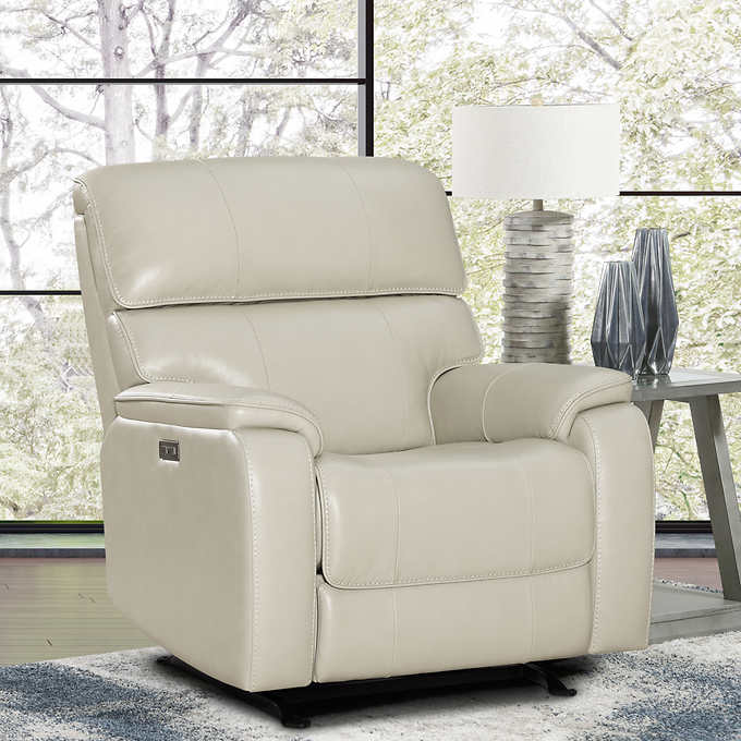 Like NEW - Costco - Barcalounger Columbia Leather Power Recliner with Power Headrest - Retail $799