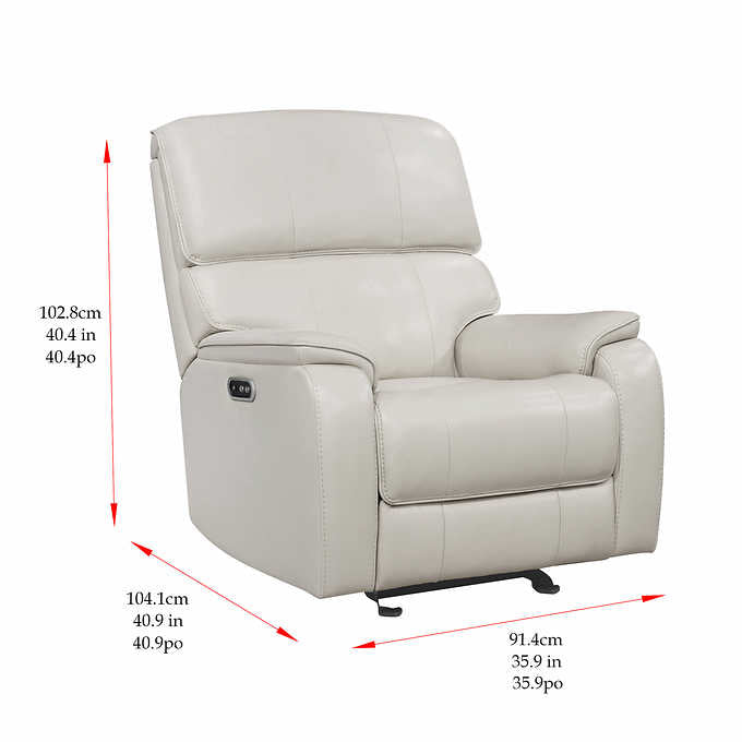 Like NEW - Costco - Barcalounger Columbia Leather Power Recliner with Power Headrest - Retail $799