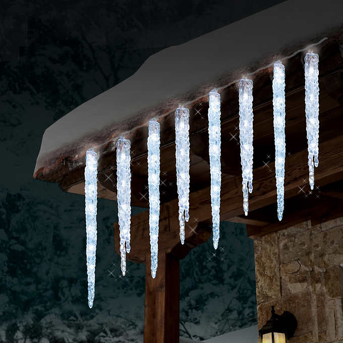 GE Twinkling Ice Crystal Icicle Set, 20-count - Retail $29