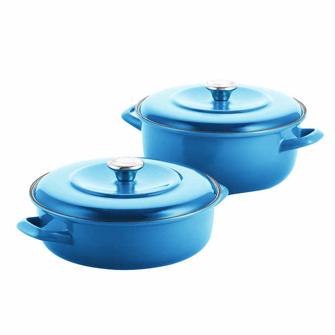 Merten & Storck 5.3-quart Enameled Iron Dutch Oven and 4-quart Casserole, 2-pack - Retail $129