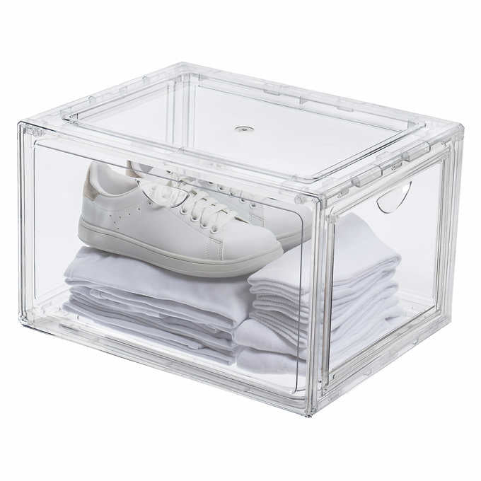 Stackable Shoebox & Organizer, 4-Pack - Retail $34