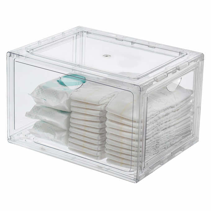 Stackable Shoebox & Organizer, 4-Pack - Retail $34