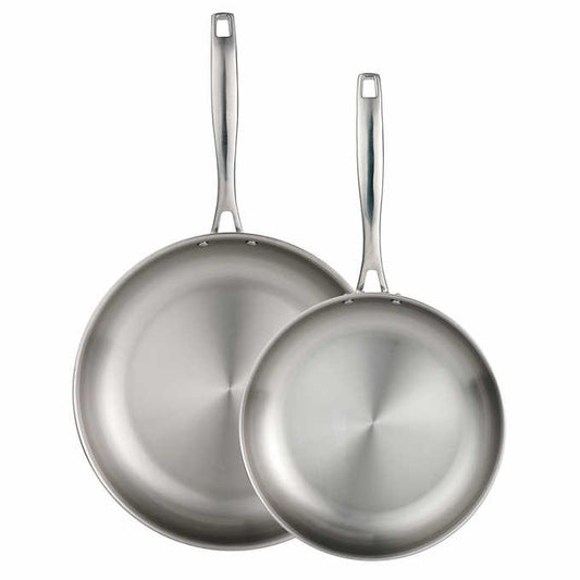 Tramontina Tri-Ply Clad Stainless Steel Fry Pan Set, 2-piece - Retail $38