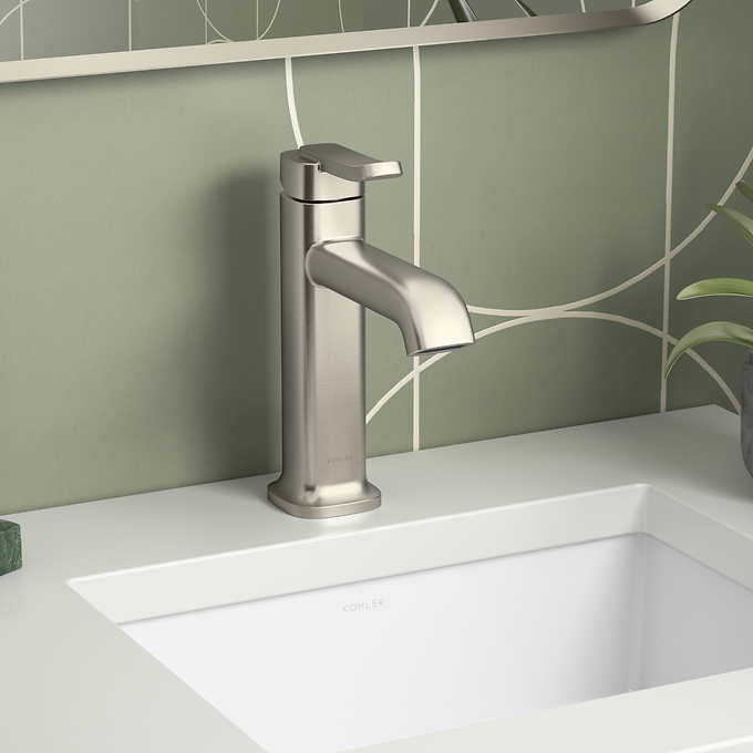 NEW - Kohler Cordate, Brushed Nickel Single-handle Bathroom Faucet - Retail $109