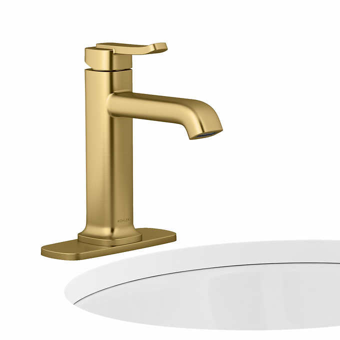 NEW - Kohler Cordate Gold Single-handle Bathroom Faucet - Retail $129