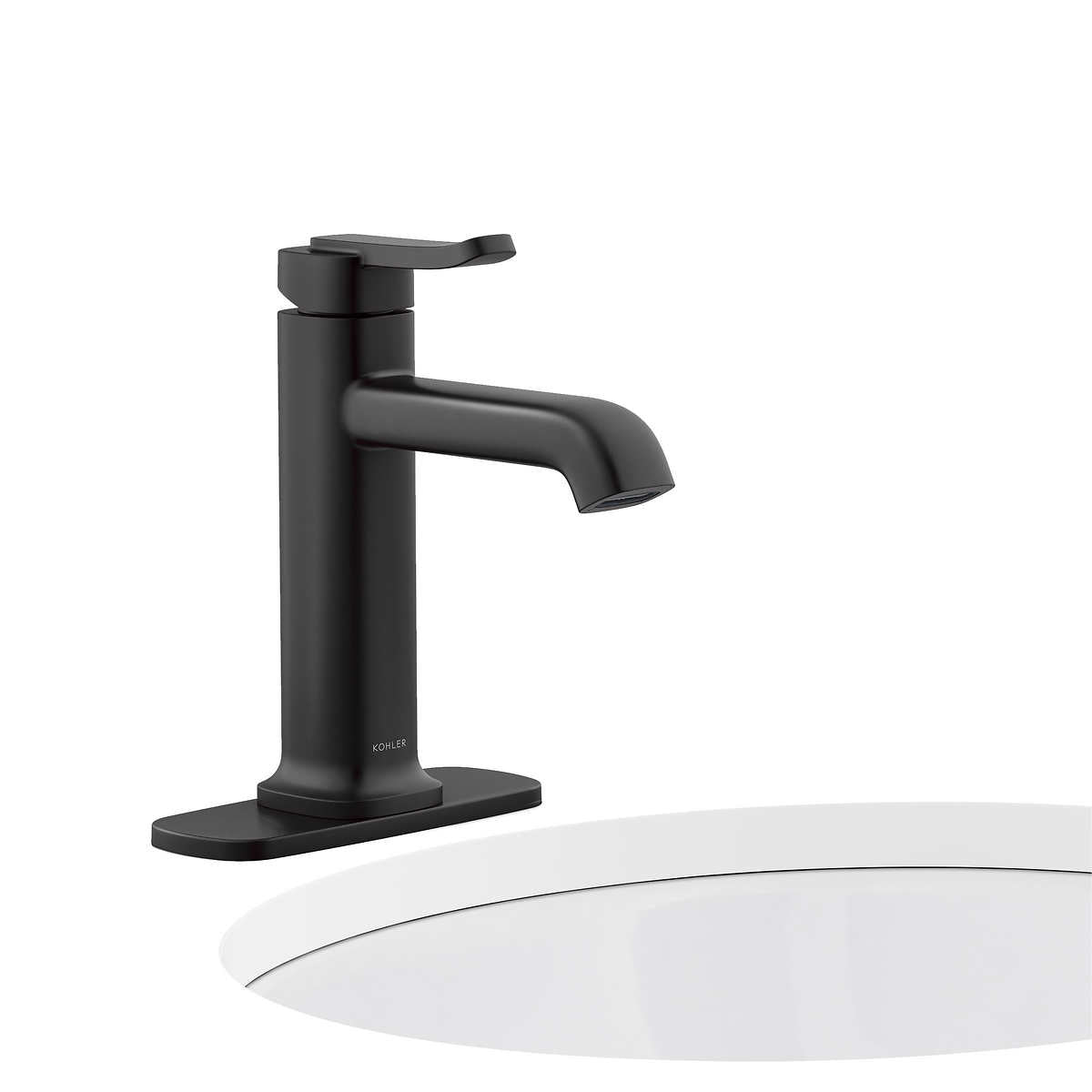 NEW - Kohler Cordate Matte Black Single-handle Bathroom Faucet - Retail $119