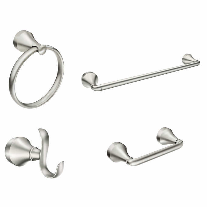 NEW - Moen Wellton 4-piece Bath Hardware Set - Retail $39