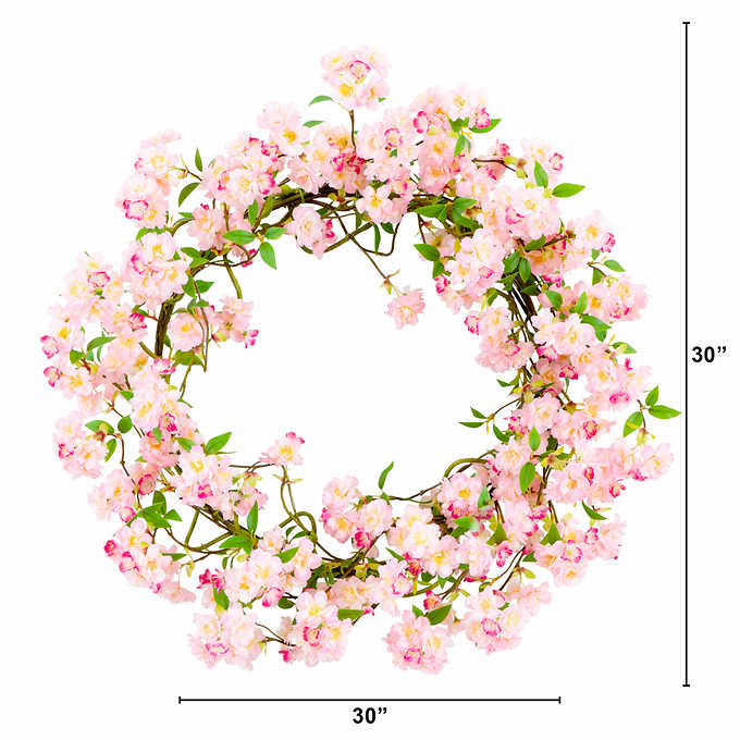 Faux 30 Inch Cherry Blossom Wreath - Retail $69