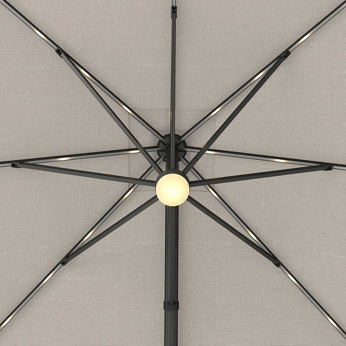 Seasons Sentry Square Solar LED Cantilever Umbrella - Retail $699