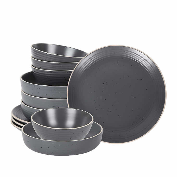 NEW - Stone + Lain Lauren 12-piece Stoneware Dinnerware Set - Retail $59