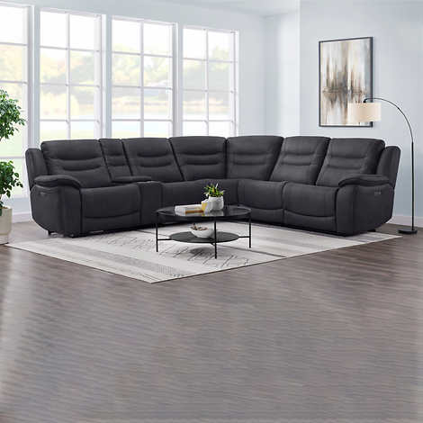 NEW - Costco - Kelsee Fabric Power Reclining Sectional with Power Headrests - Retail $2399